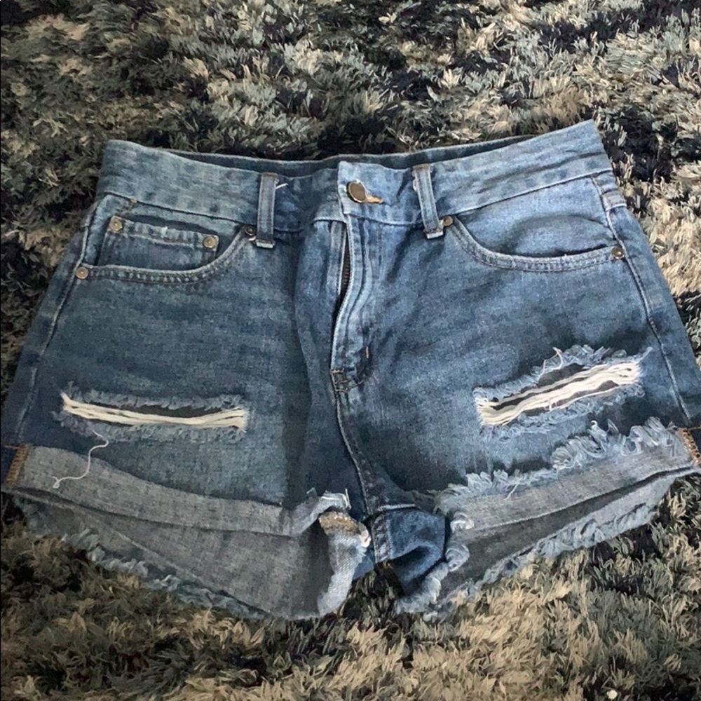 ripped jean shorts